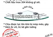 Kệ Góc V Kính Dày 8-10 Ly Khung Inox 304 Tiện Dụng Trang trí Nhà Tắm , Vệ Sinh - NPD-KeGocV2-5105