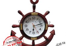 Đồng Hồ Treo Tường Mỏ Neo Giá Rẻ - Nhựa Tổng Hợp Giả Gỗ Sang Trọng - Mới 100% (Màu nâu gỗ) - NQL-DHMN
