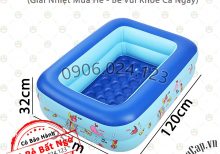 [Xịn sò] Hồ Bể Bơi 2 Tầng Cho Bé Kích Cỡ 120*95*32cm - Giải Nhiệt Mùa Hè - Vui Chơi Cả Ngày - NDHS-BB2T (Xanh, Hồng)